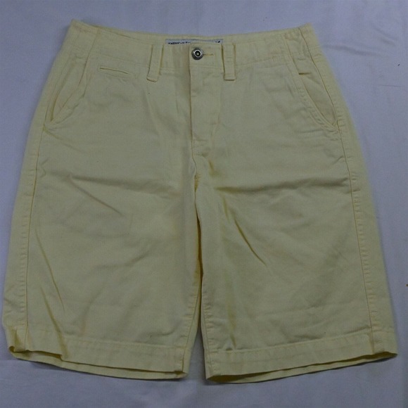 American Eagle 30 x 11" Yellow 100% Cotton‎ Longboard Chino Shorts - Picture 1 of 5